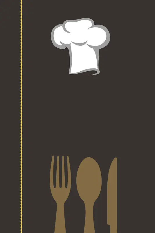 欧式复古条纹质感褐色厨师餐具菜单背景素材