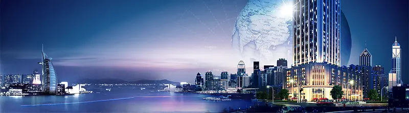 高端商务大气蓝色海报背景