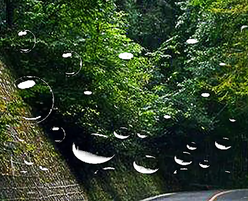 山路边，泡泡，唯美，风景，