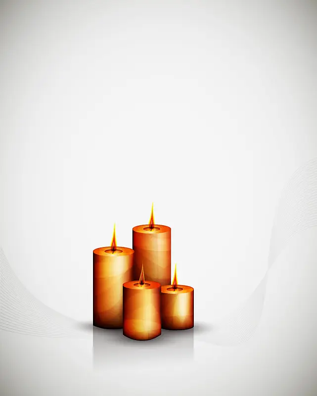 矢量蜡烛质感祈福背景素材
