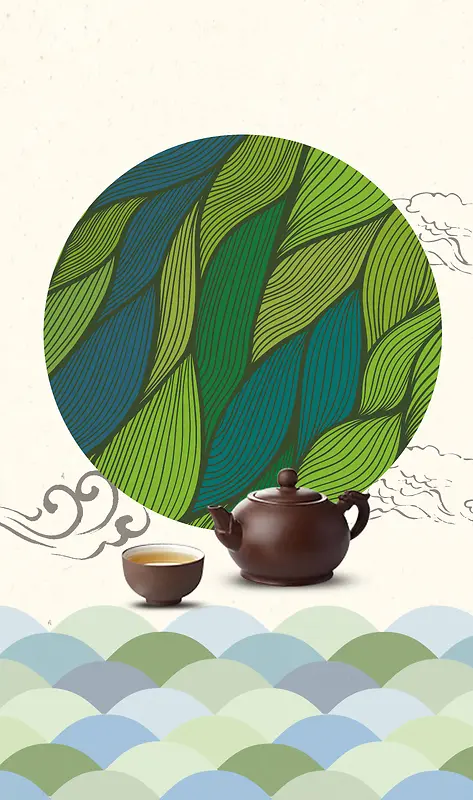 传统茶叶海报背景模板