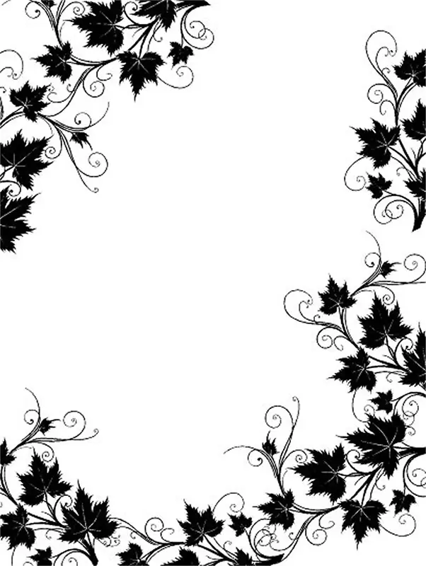 黑白花纹花朵海报背景