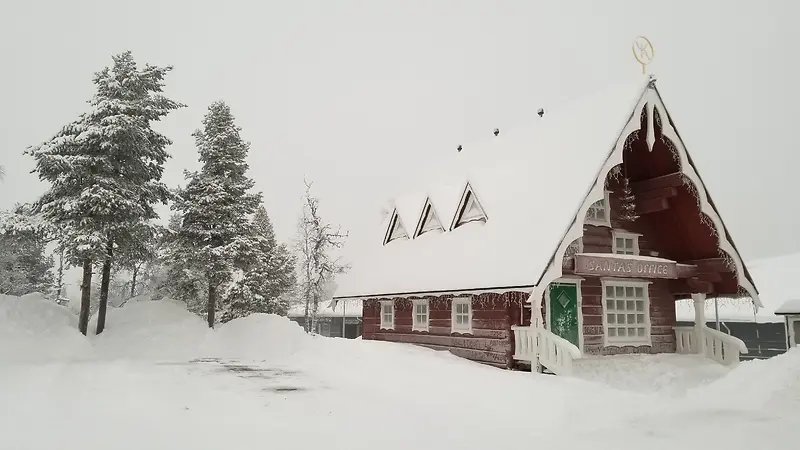 自然风光木屋雪景