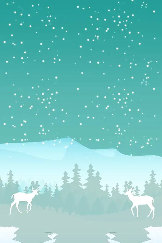 大雪，圣诞鹿，