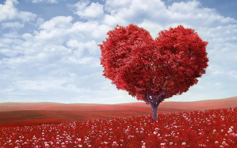 浪漫红色爱心树