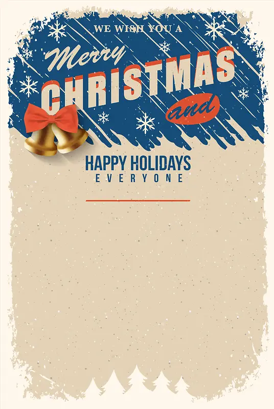 圣诞铃铛复古怀旧海报背景素材
