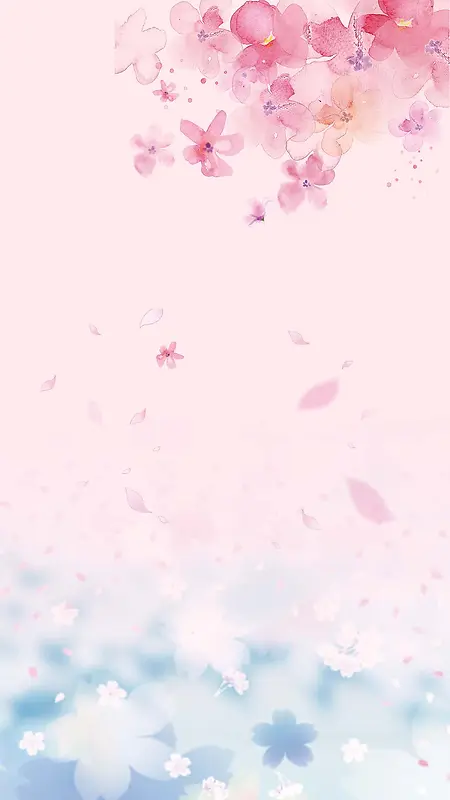 粉色浪漫花瓣商业PSD分层H5背景素材