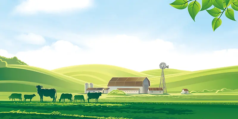 绿色有机食品生态养殖场海报背景素材