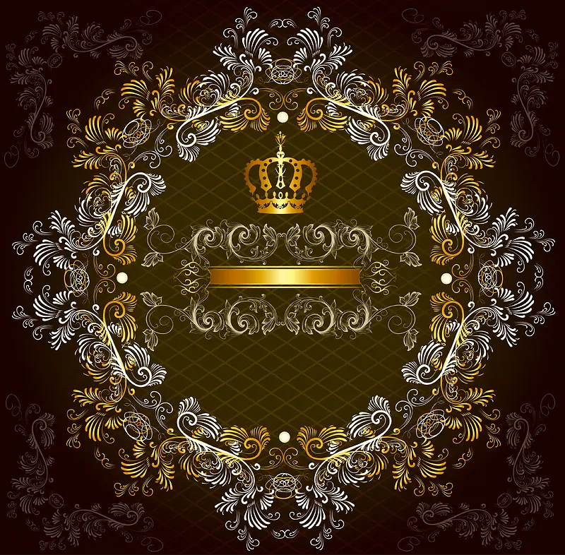 欧式花纹皇冠古典背景素材