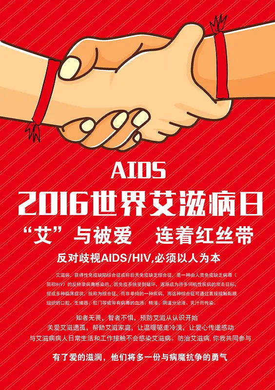世界艾滋病日公益海报模板
