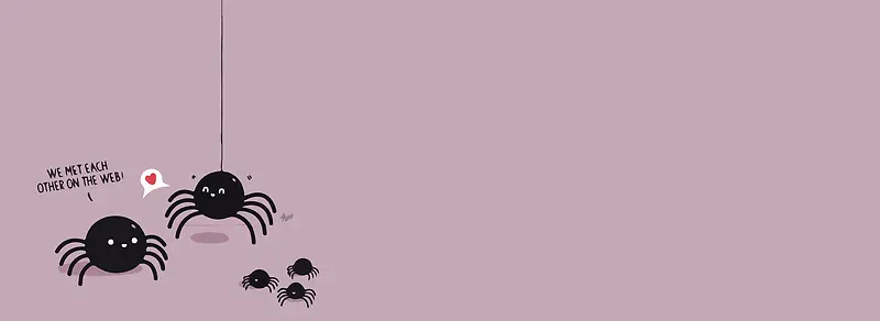 可爱卡通动物蜘蛛背景