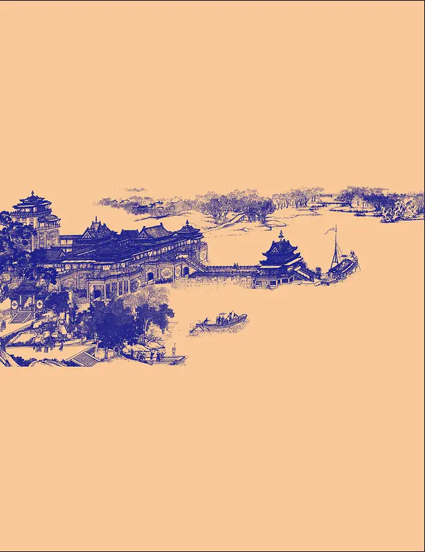中国风水墨清明上河图背景素材