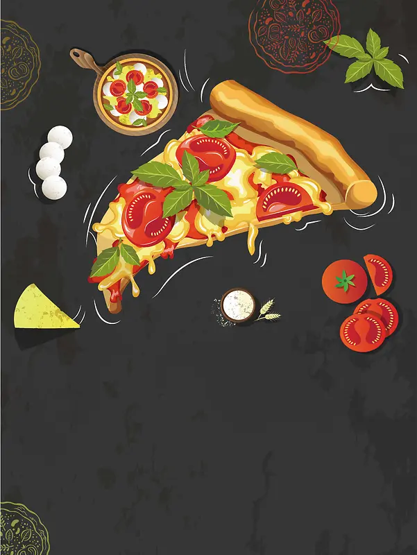 披萨海报背景模板