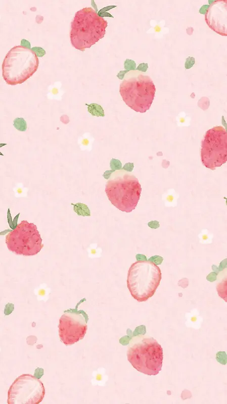 手绘草莓壁纸平面广告