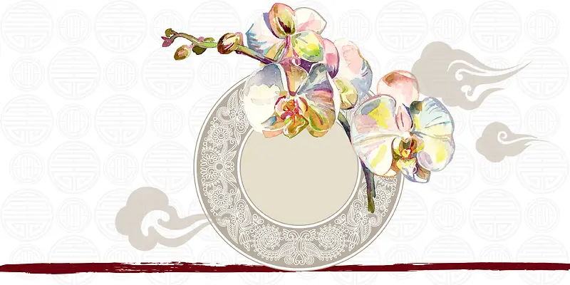 古典水墨传统花纹中国风背景1
