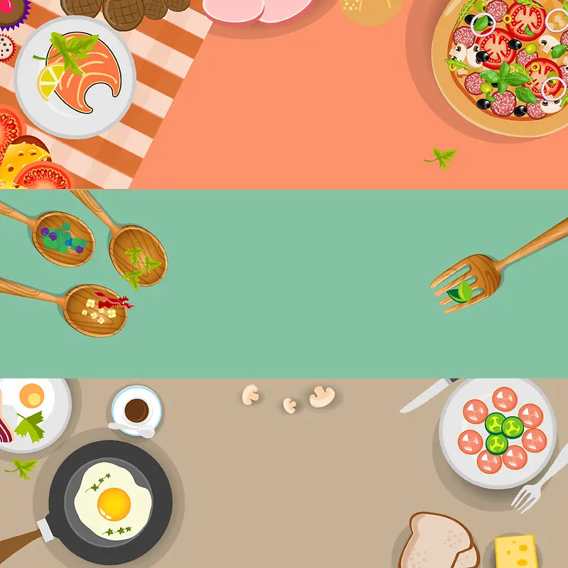餐桌上的食物背景图