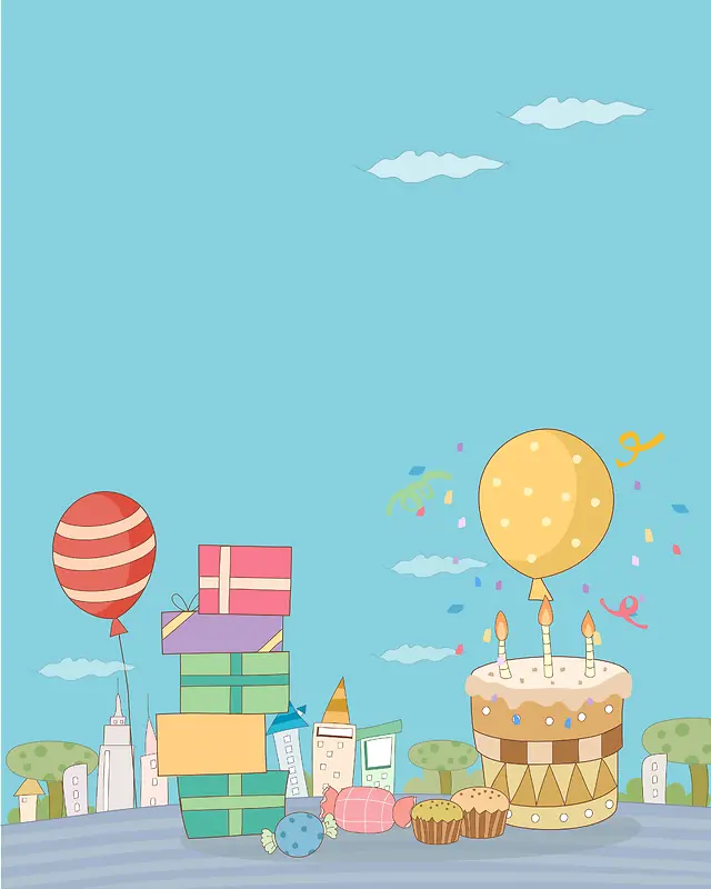 矢量卡通节日庆祝气球背景素材