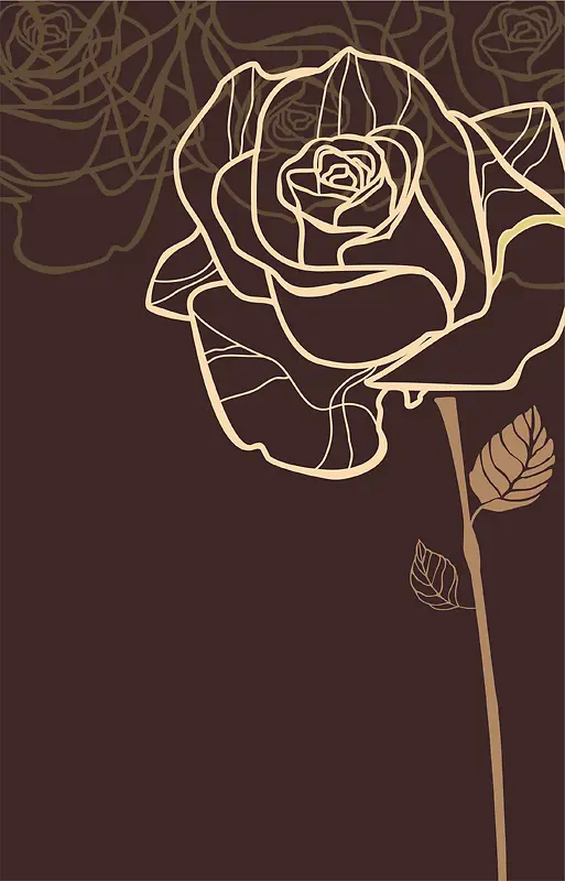 手绘线稿玫瑰花