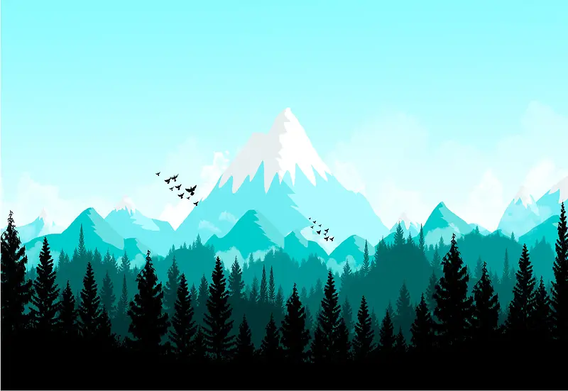 手绘森林背景