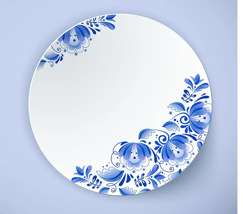 中国风清新青花瓷盘子背景素材