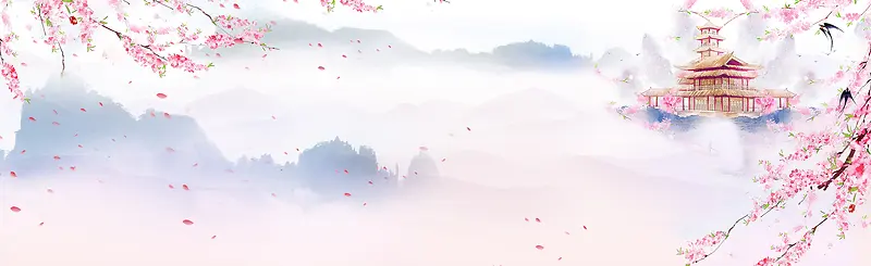 唯美清新花朵海报设计背景