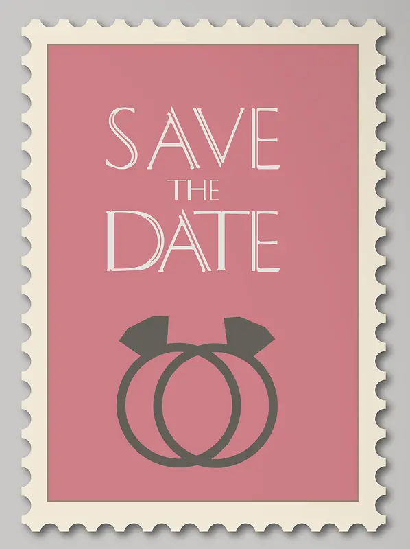 西式邮票创意婚礼邀请卡素材