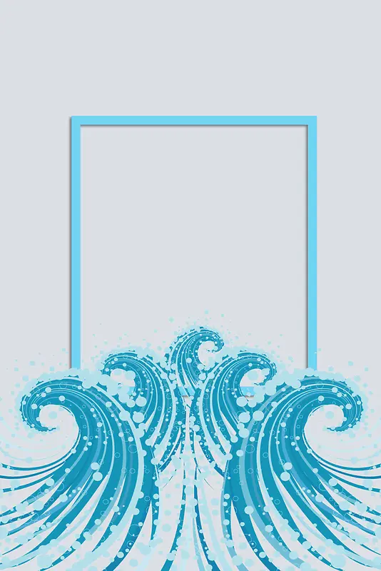 矢量手绘海洋浪花浪潮背景