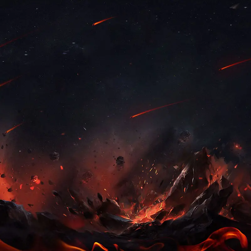 大气火山火花陨石背景