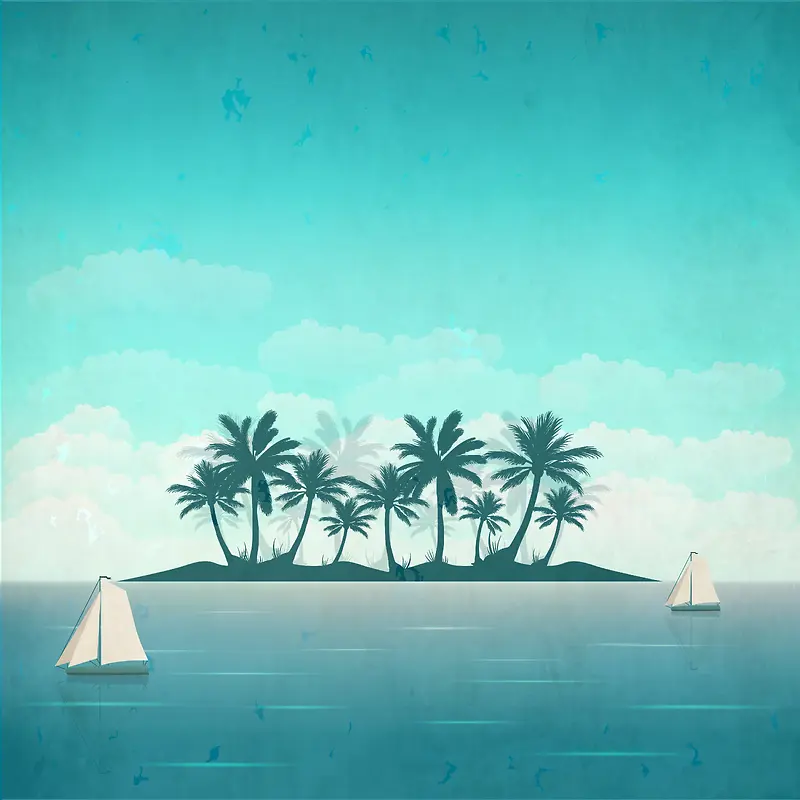 夏天海岛度假海报矢量背景