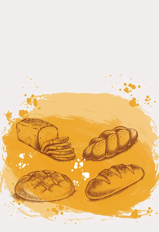 手工烘培面包海报背景素材