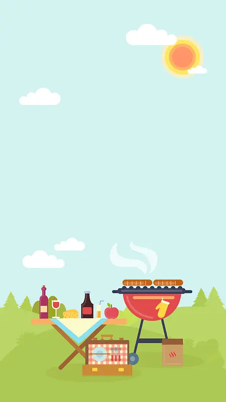 夏日烧烤适量背景