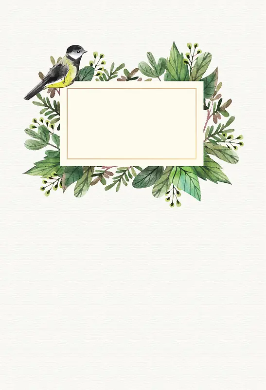 美丽小鸟鲜花花卉标签海报背景素材