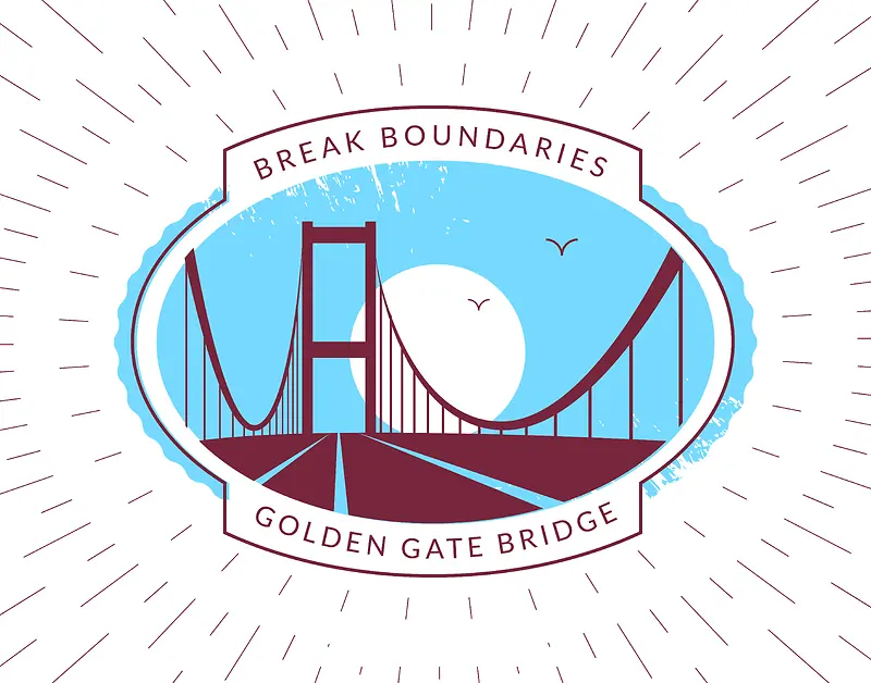 大桥logo简约背景素材卡通画