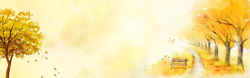 简约黄色秋季banner