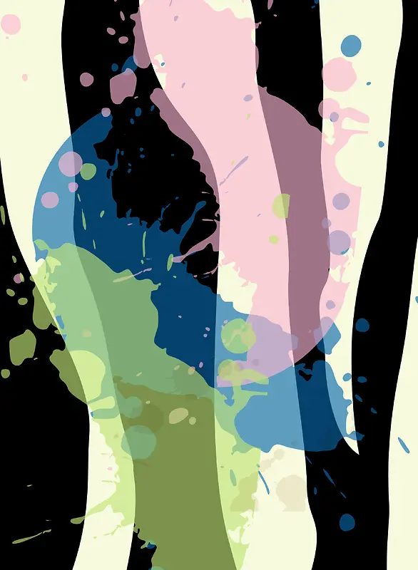 动感抽象条纹涂鸦水彩时尚封面海报背景