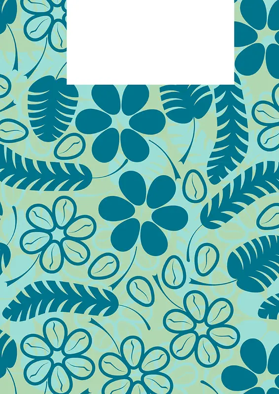 蓝色植物海报背景矢量素材