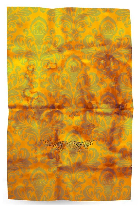金色复古欧式花纹褶皱纸张背景