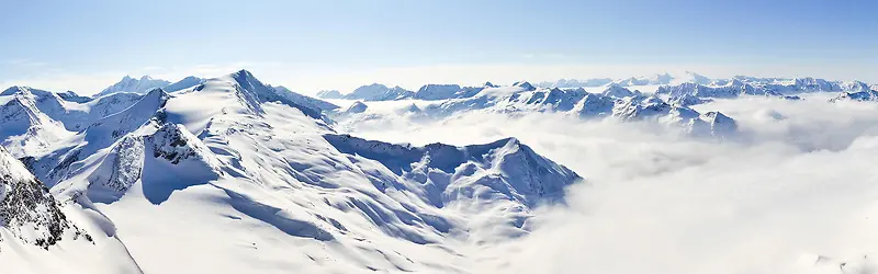 大气雪山冬天景色蓝色banner