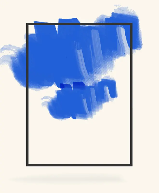 蓝色水彩创意商务边框背景