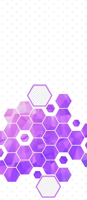 紫色六边形几何商务展架海报背景