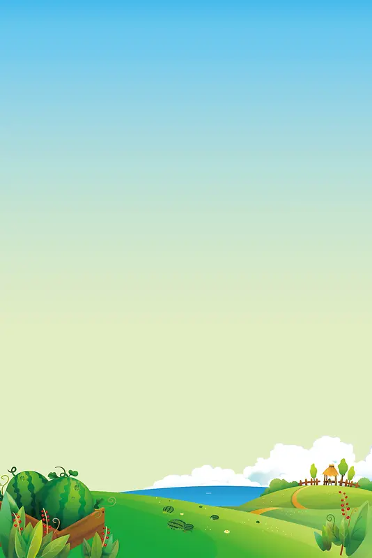 矢量卡通郊外风景背景