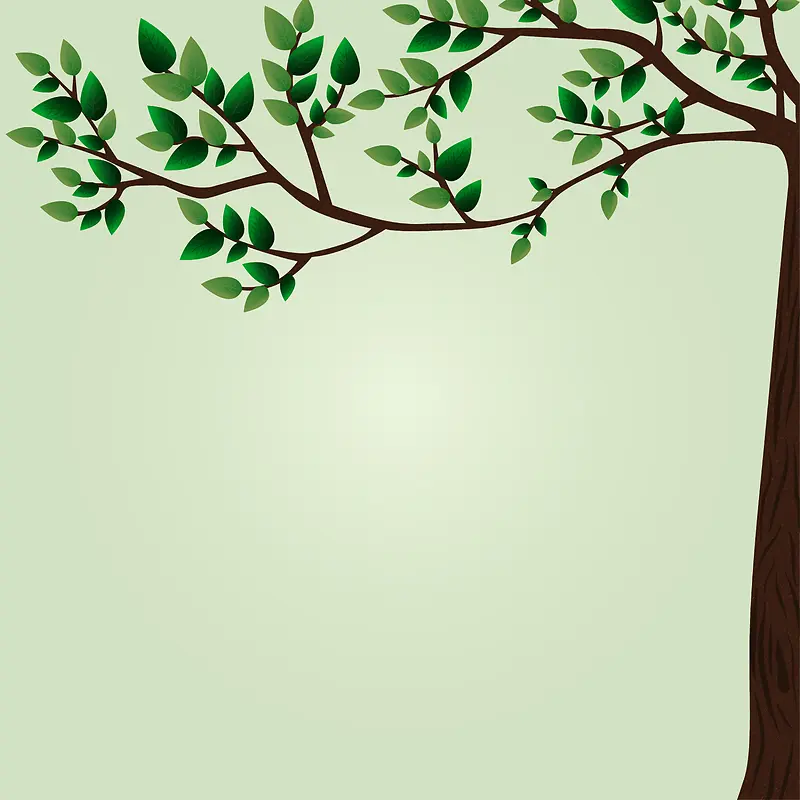 卡通绿色大树枝叶背景
