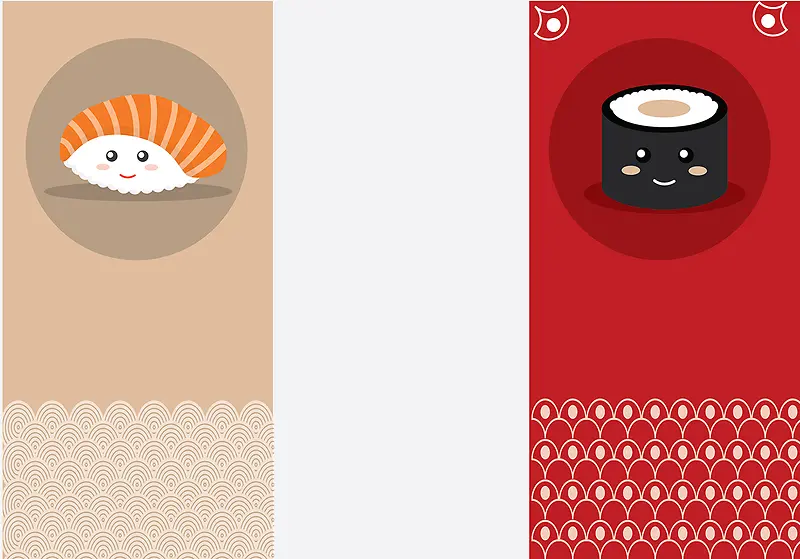 日式可爱寿司广告详情页矢量背景素材