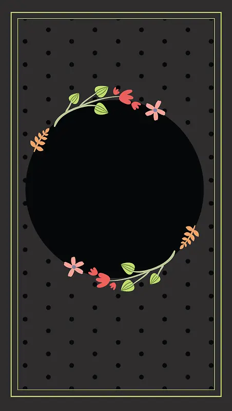 黑色波点花卉海报背景素材
