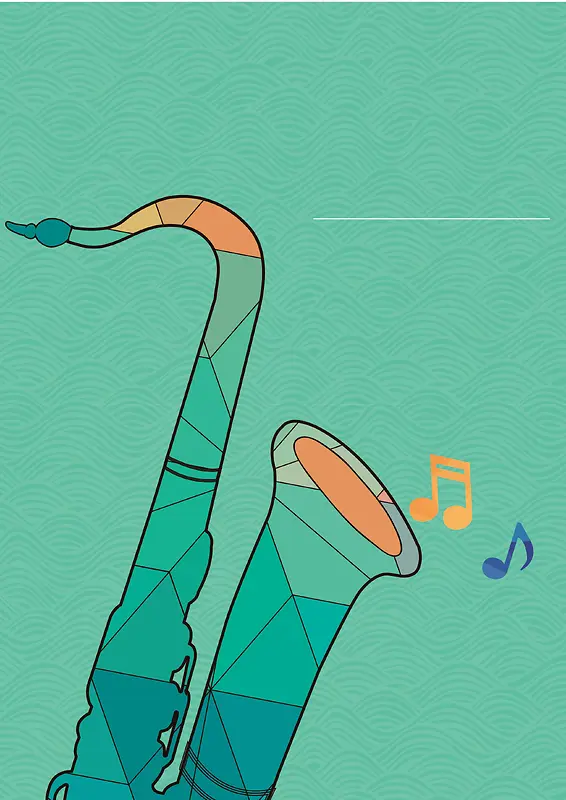 绿色插画简约音乐培训招生海报背景