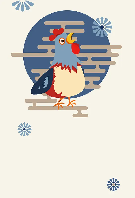 新年中国年生肖鸡海报背景素材