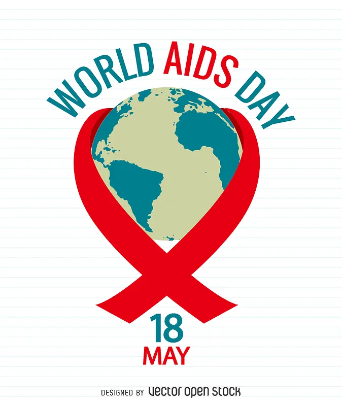 世界艾滋病日红丝带背景素材