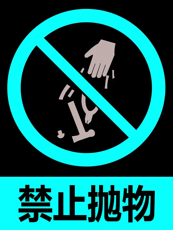 禁止抛物警示牌