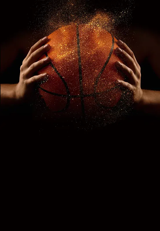 黑色大气国际篮球日宣传海报背景