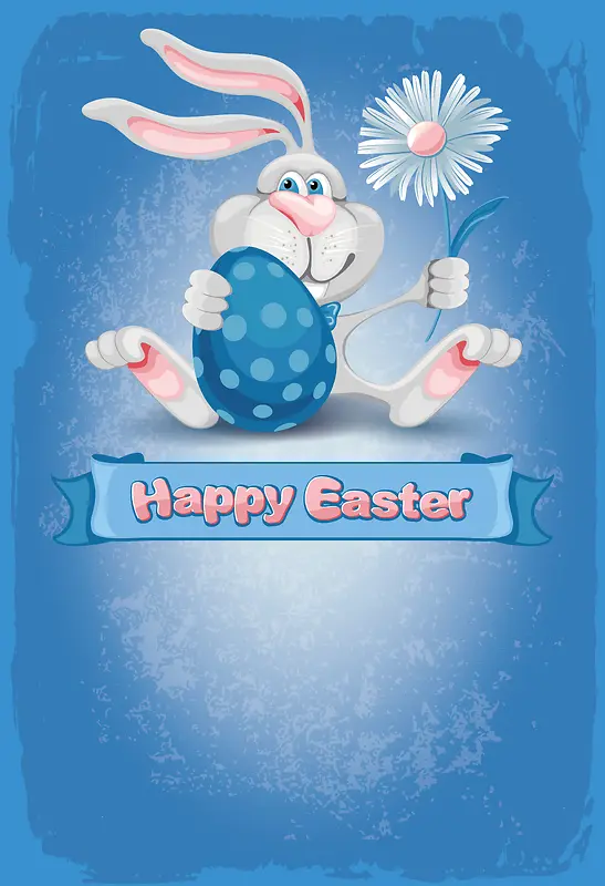 卡通复活节兔子海报背景素材